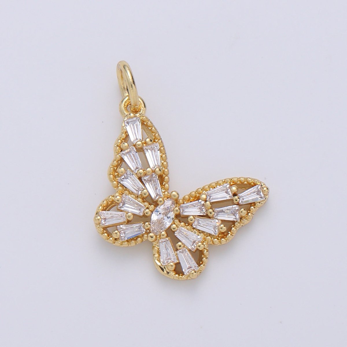 Dainty Gold Filled Crystal Butterfly Charm D-879 D-889 - DLUXCA