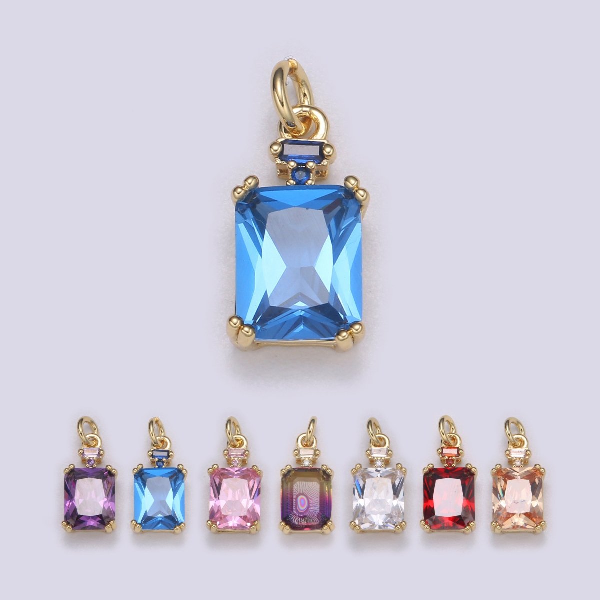 Dainty Gold Filled Crystal Charm E-247-E-253 M-490 - DLUXCA