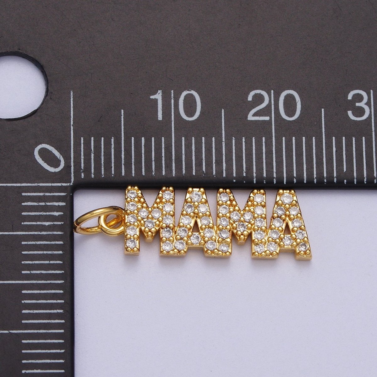Dainty Gold Filled Cubic Mama Charm Micro Pave Mother Pendant for Bracelet Necklace Earring Supply AC547 AC548 - DLUXCA