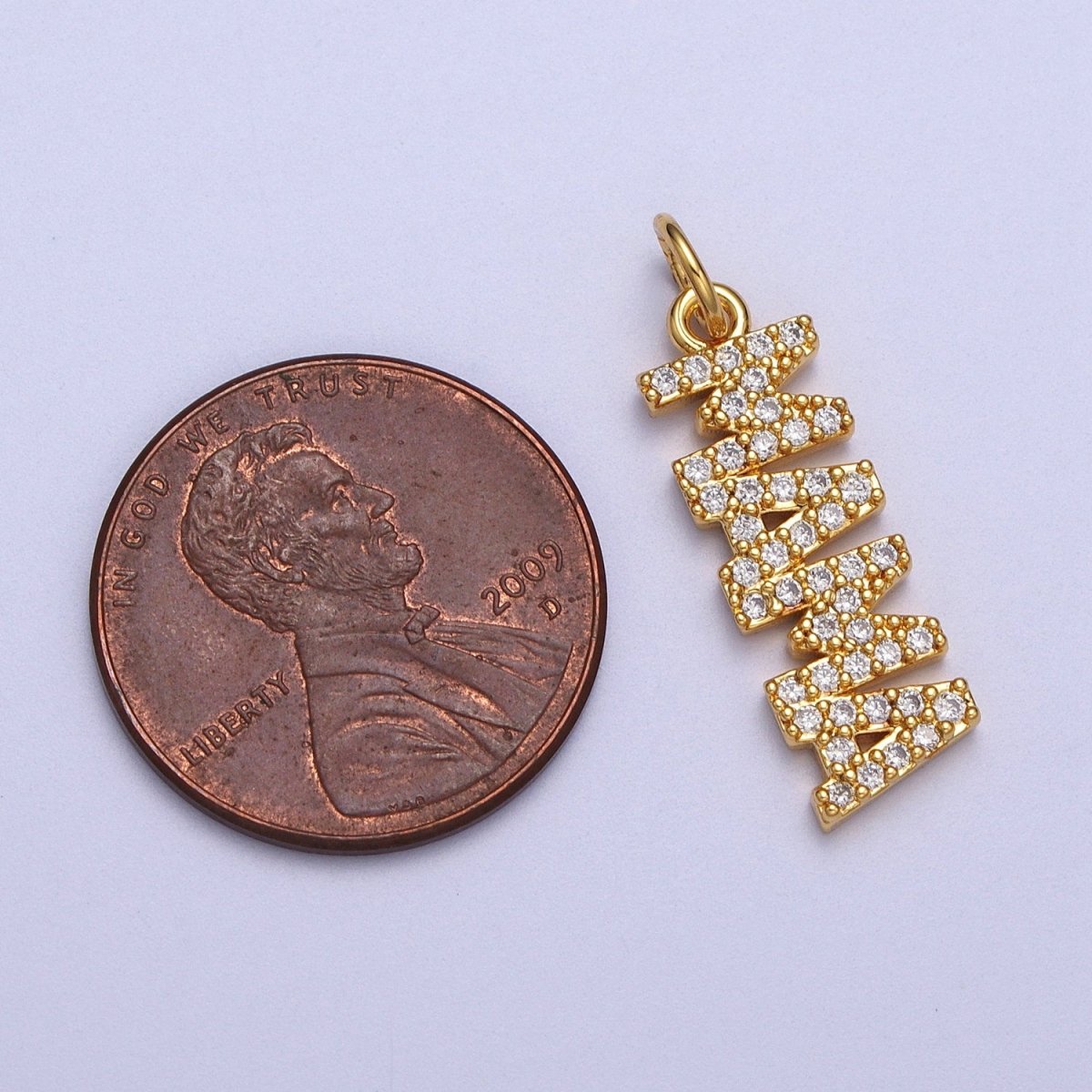 Dainty Gold Filled Cubic Mama Charm Micro Pave Mother Pendant for Bracelet Necklace Earring Supply AC547 AC548 - DLUXCA