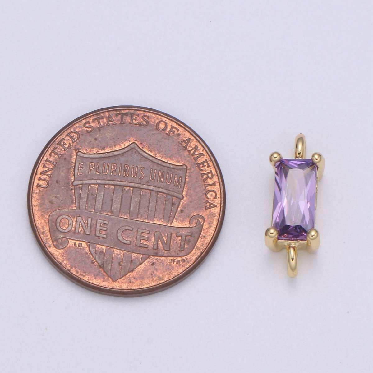 Dainty Gold Filled Cubic Zirconia Emerald Cut Link Connectors F-594 F-595 F-596 F-597 F-598 F-599 - DLUXCA