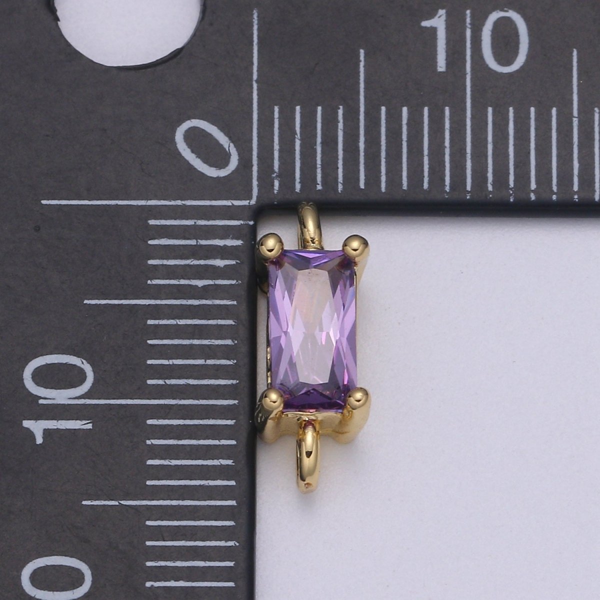 Dainty Gold Filled Cubic Zirconia Emerald Cut Link Connectors F-594 F-595 F-596 F-597 F-598 F-599 - DLUXCA