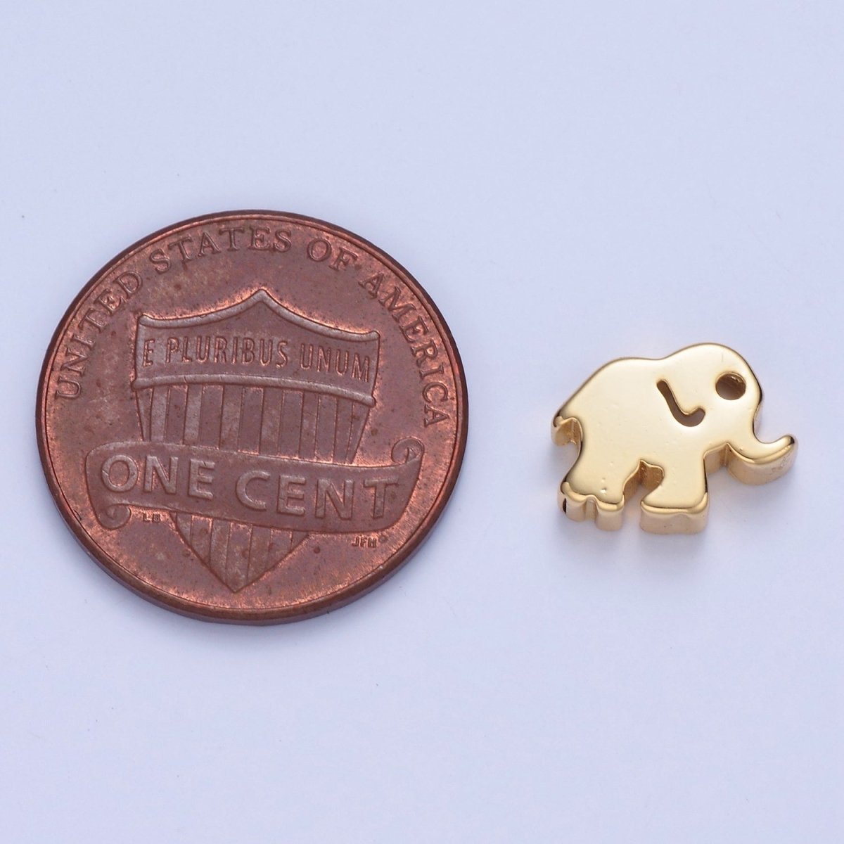 Dainty Gold Filled Elephant Bead Spacer for Bracelet W-856 - DLUXCA
