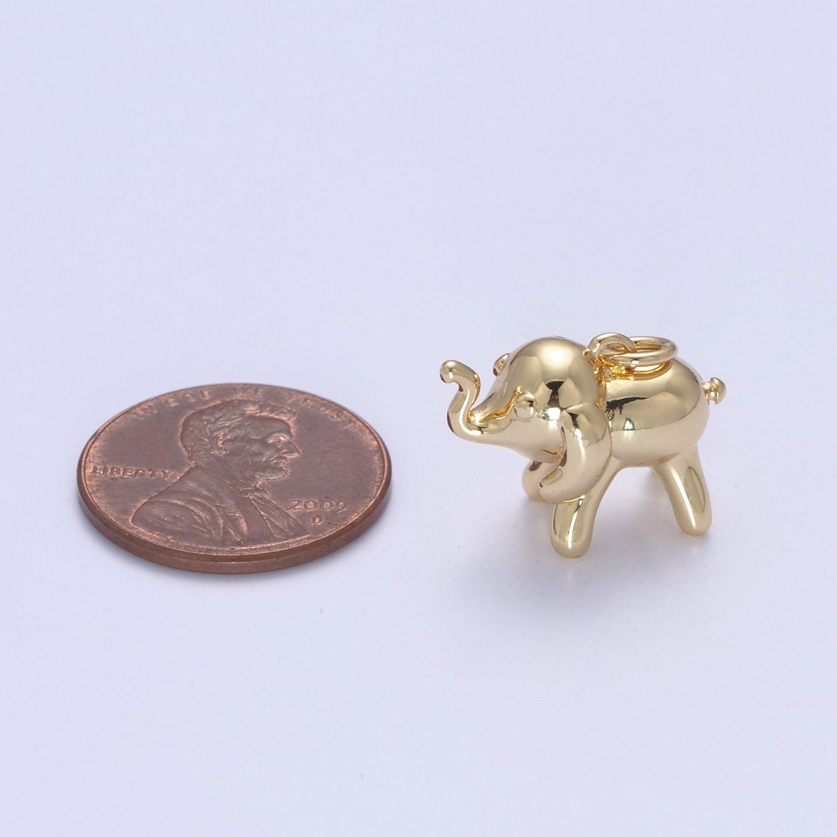 Dainty Gold Filled Elephant Charm Silver Wild Animal Safari Charm N-373 N-374 - DLUXCA
