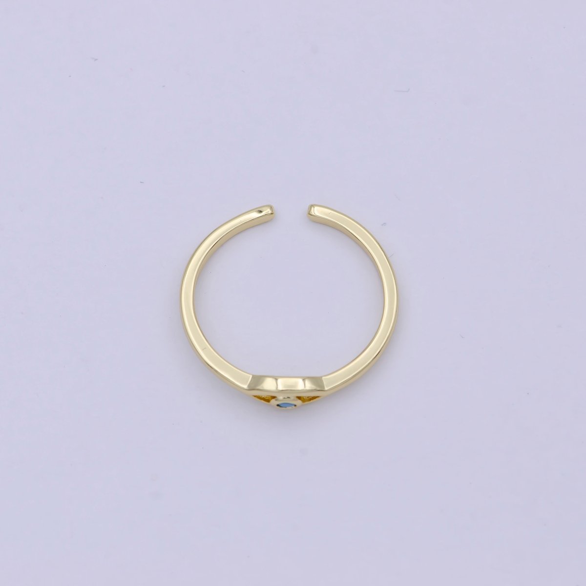 Dainty Gold Filled Evil Eye Ring Open Adjustable Jewelry S-383 ~ S-388 - DLUXCA