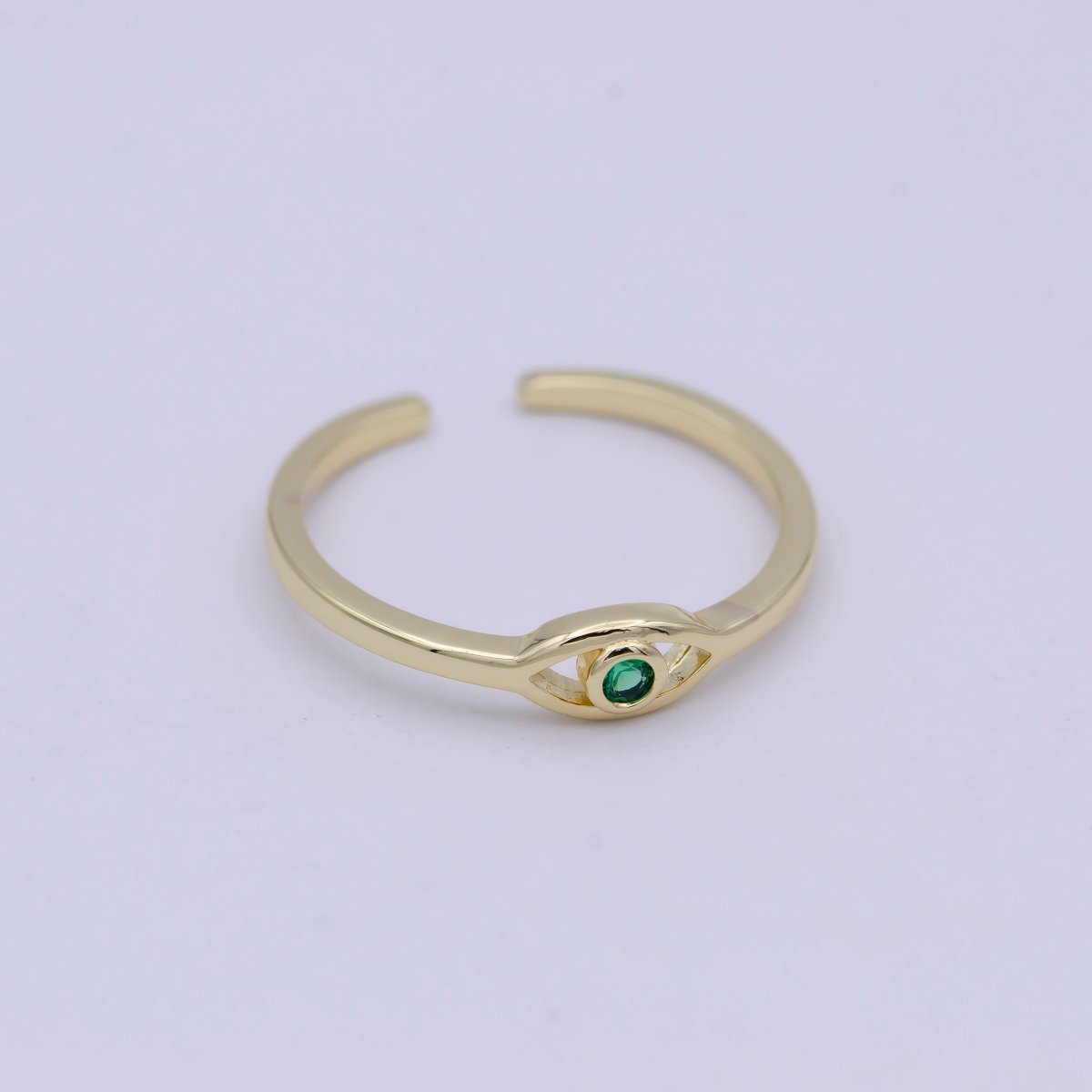 Dainty Gold Filled Evil Eye Ring Open Adjustable Jewelry S-383 ~ S-388 - DLUXCA