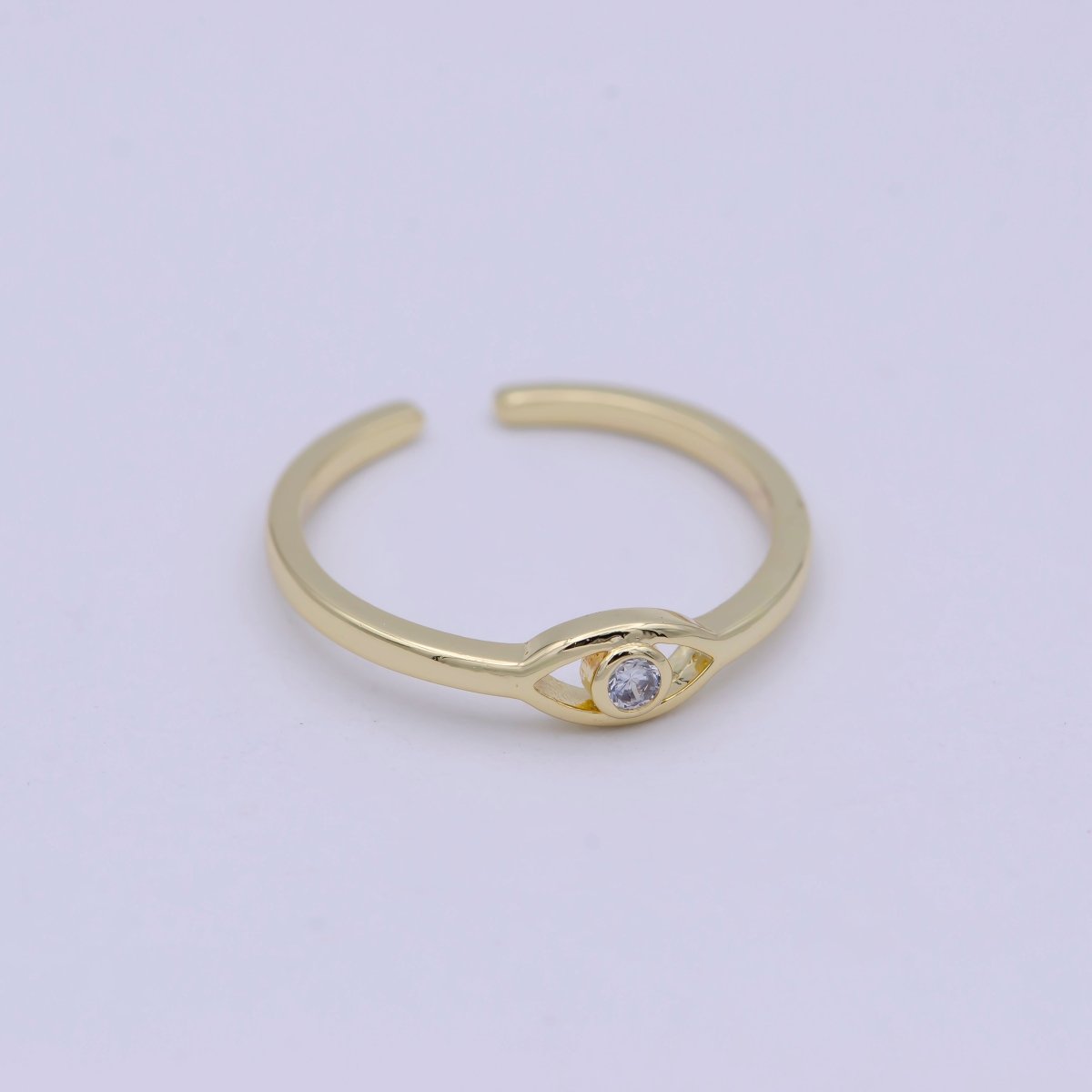 Dainty Gold Filled Evil Eye Ring Open Adjustable Jewelry S-383 ~ S-388 - DLUXCA