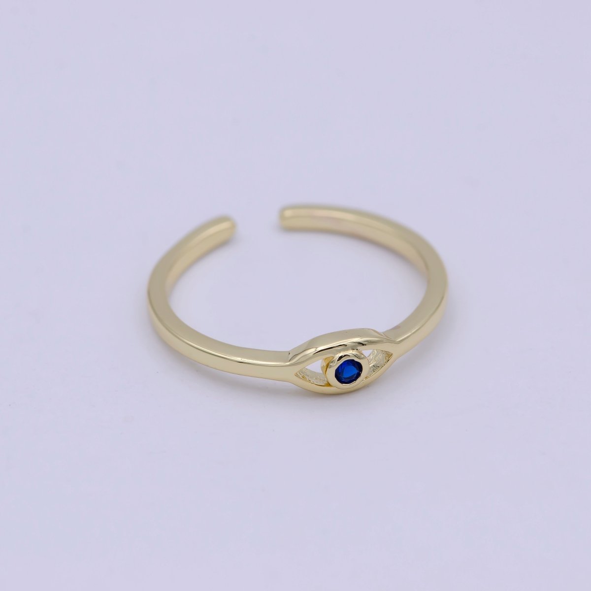 Dainty Gold Filled Evil Eye Ring Open Adjustable Jewelry S-383 ~ S-388 - DLUXCA
