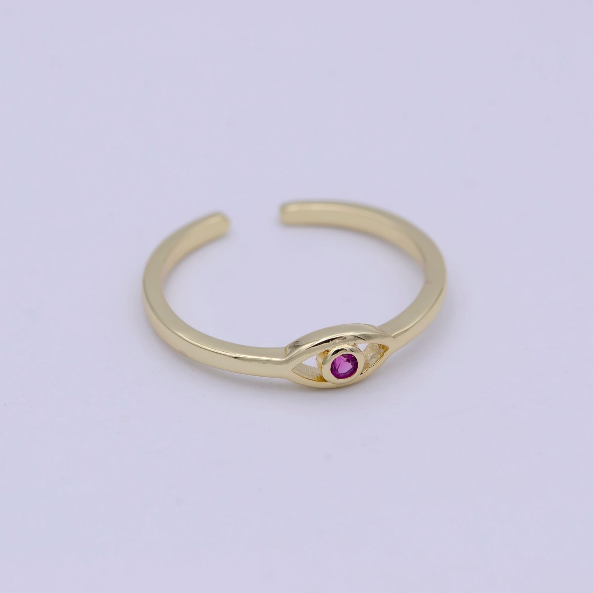 Dainty Gold Filled Evil Eye Ring Open Adjustable Jewelry S-383 ~ S-388 - DLUXCA