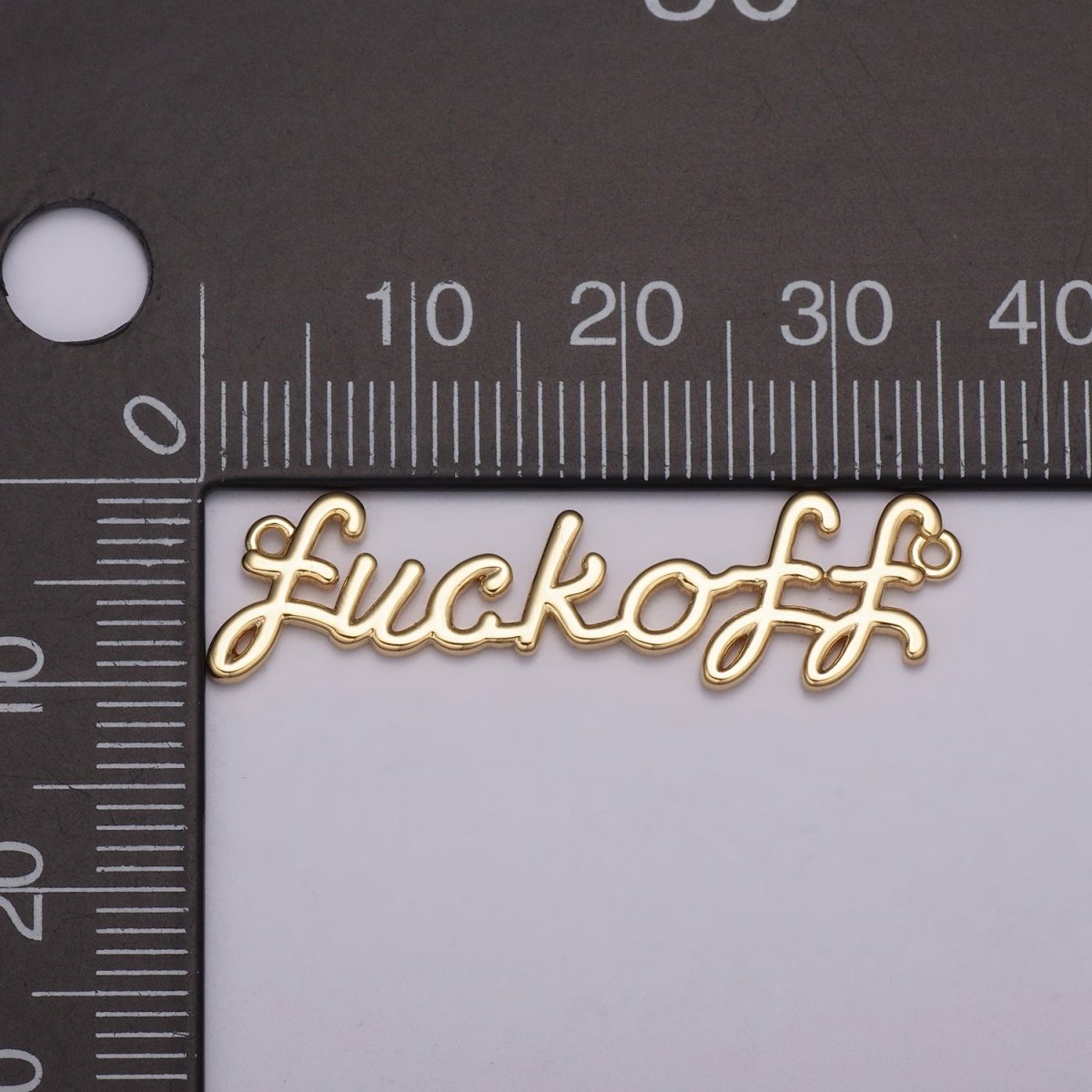Dainty Gold Filled Fuck Off Charm for Necklace Bracelet, Fuckoff Link Connector, Fuck Off Word Cursive Jewelry Silver Personalized Script Necklace, Swear Word Pendant Trend Jewelry N-088 N-089 - DLUXCA