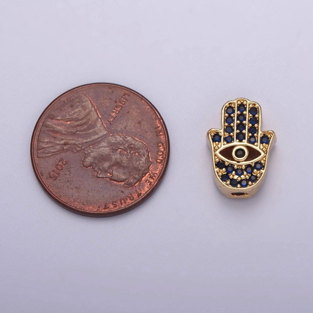 Dainty Gold Filled Hamsa Hand Bead Spacer for Bracelet Component W-908 W-909 W-910 W-911 - DLUXCA