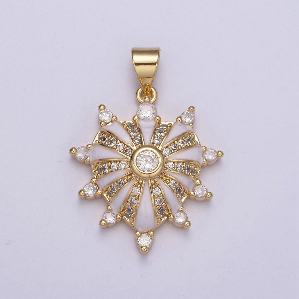 Dainty Gold Filled Heart Charm Enamel Love Medallion with Sunburst Radial Heart Pendant for Valentine Jewelry Making H-436 H439 H-440 H-441 - DLUXCA