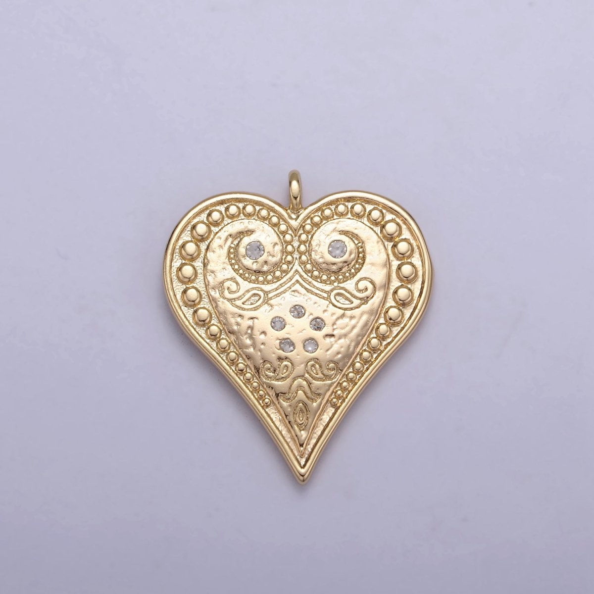 Dainty Gold Filled Heart Charm Swirl Heart Pendant for Valentine Jewelry Inspired N-413 - DLUXCA