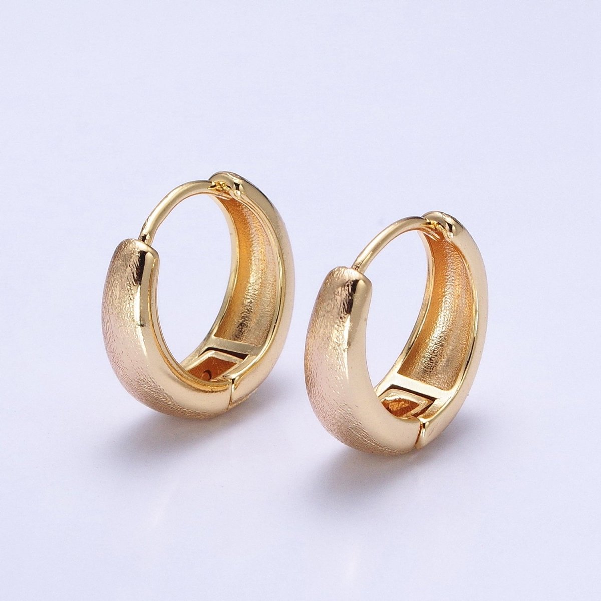 Dainty Gold Filled Huggie Earring Simple Minimalist 16mm Hoop Earring AB750 - DLUXCA