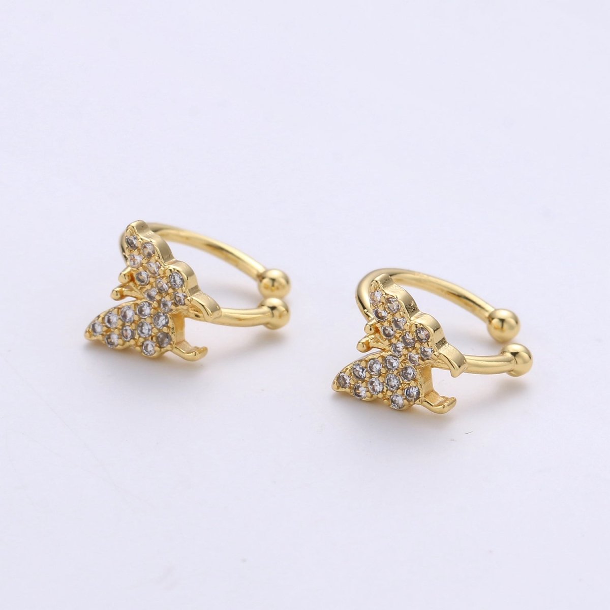 Dainty Gold Filled Little Butterfly Earcuffs - AI-077 - DLUXCA