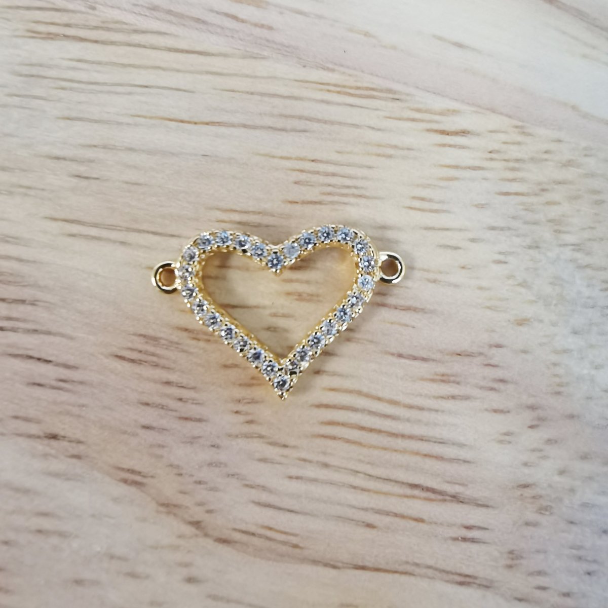 Dainty Gold Filled Little Heart Connector F-441 - DLUXCA
