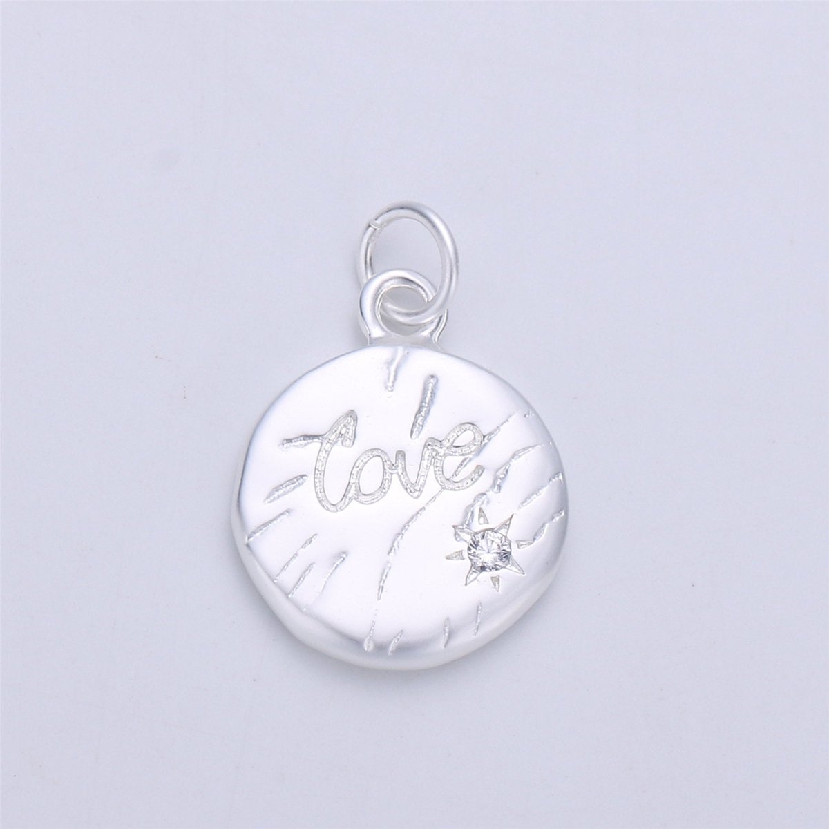 Dainty Gold filled Love Charms Word Disc Charm for necklace bracelet earring Jewelry Making Supply 20x15mm,C-912 - DLUXCA