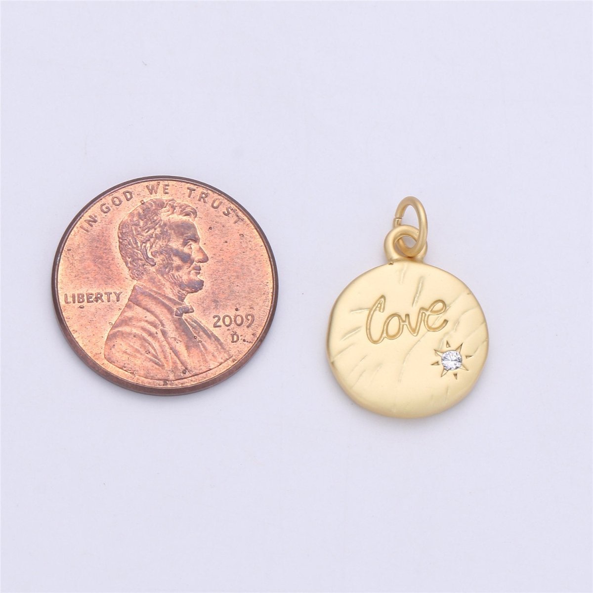 Dainty Gold filled Love Charms Word Disc Charm for necklace bracelet earring Jewelry Making Supply 20x15mm,C-912 - DLUXCA