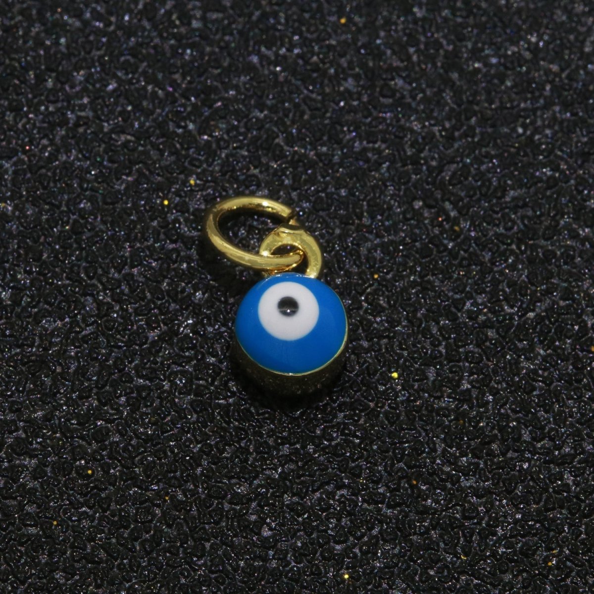 Dainty Gold Filled Mini Enamel Evil Eyes Charm, Tiny Round Evil Eye Charm, Pendants for Necklace Bracelet Earring add on charm - DLUXCA