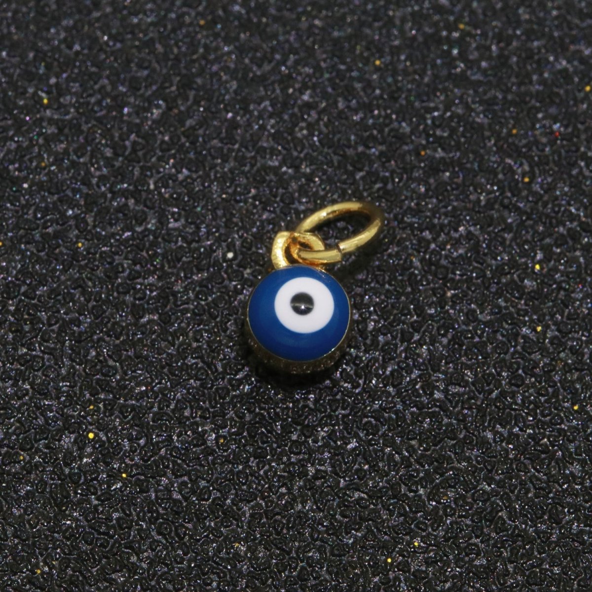 Dainty Gold Filled Mini Enamel Evil Eyes Charm, Tiny Round Evil Eye Charm, Pendants for Necklace Bracelet Earring add on charm - DLUXCA