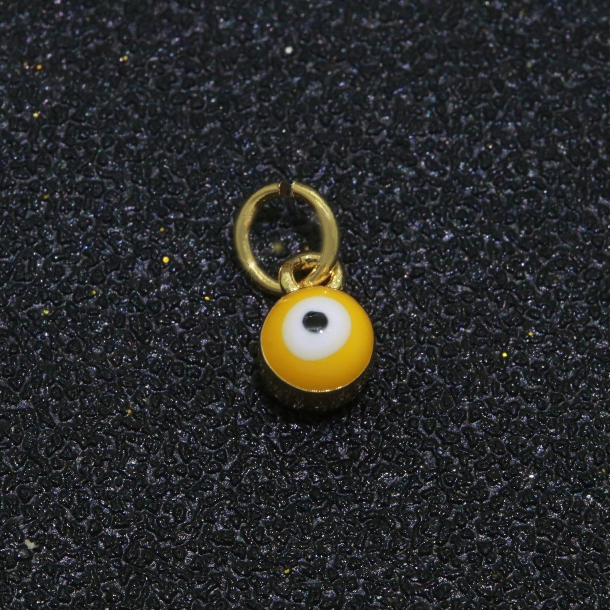Dainty Gold Filled Mini Enamel Evil Eyes Charm, Tiny Round Evil Eye Charm, Pendants for Necklace Bracelet Earring add on charm - DLUXCA