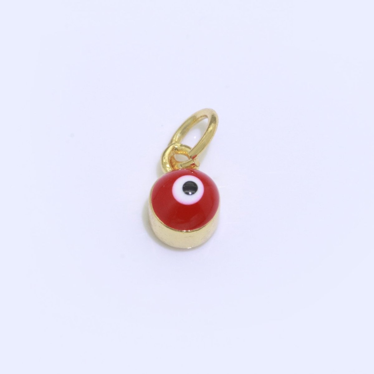Dainty Gold Filled Mini Enamel Evil Eyes Charm, Tiny Round Evil Eye Charm, Pendants for Necklace Bracelet Earring add on charm - DLUXCA