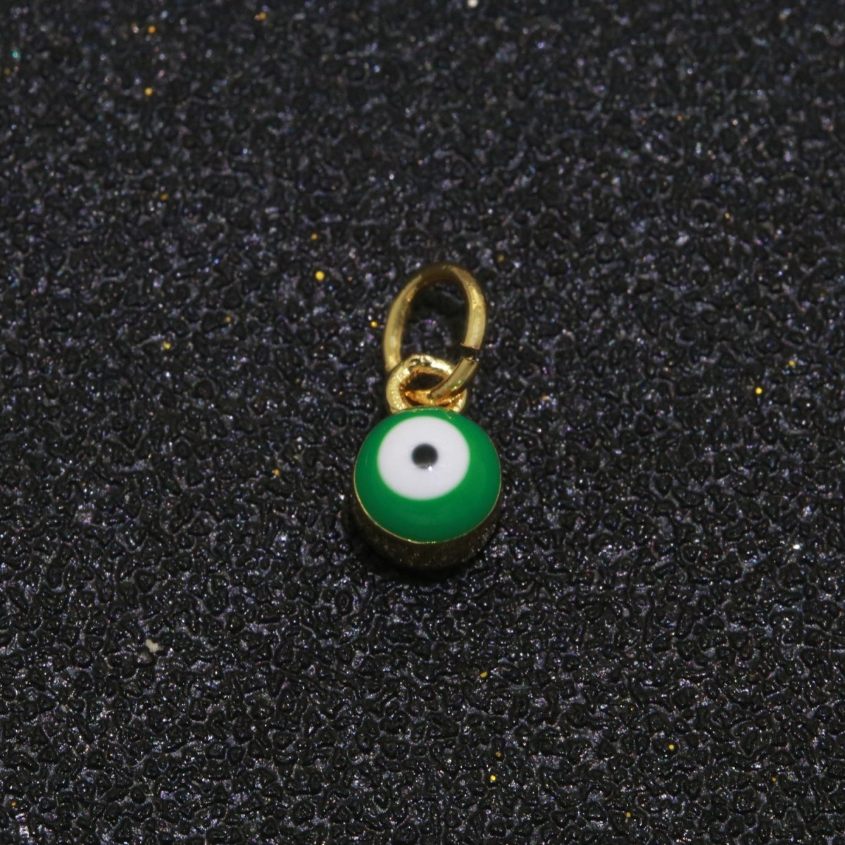 Dainty Gold Filled Mini Enamel Evil Eyes Charm, Tiny Round Evil Eye Charm, Pendants for Necklace Bracelet Earring add on charm - DLUXCA