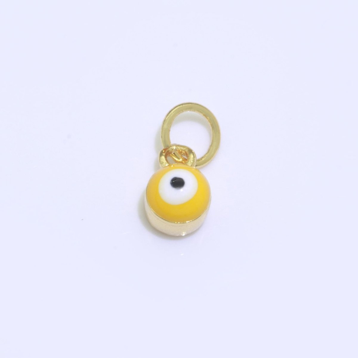 Dainty Gold Filled Mini Enamel Evil Eyes Charm, Tiny Round Evil Eye Charm, Pendants for Necklace Bracelet Earring add on charm - DLUXCA