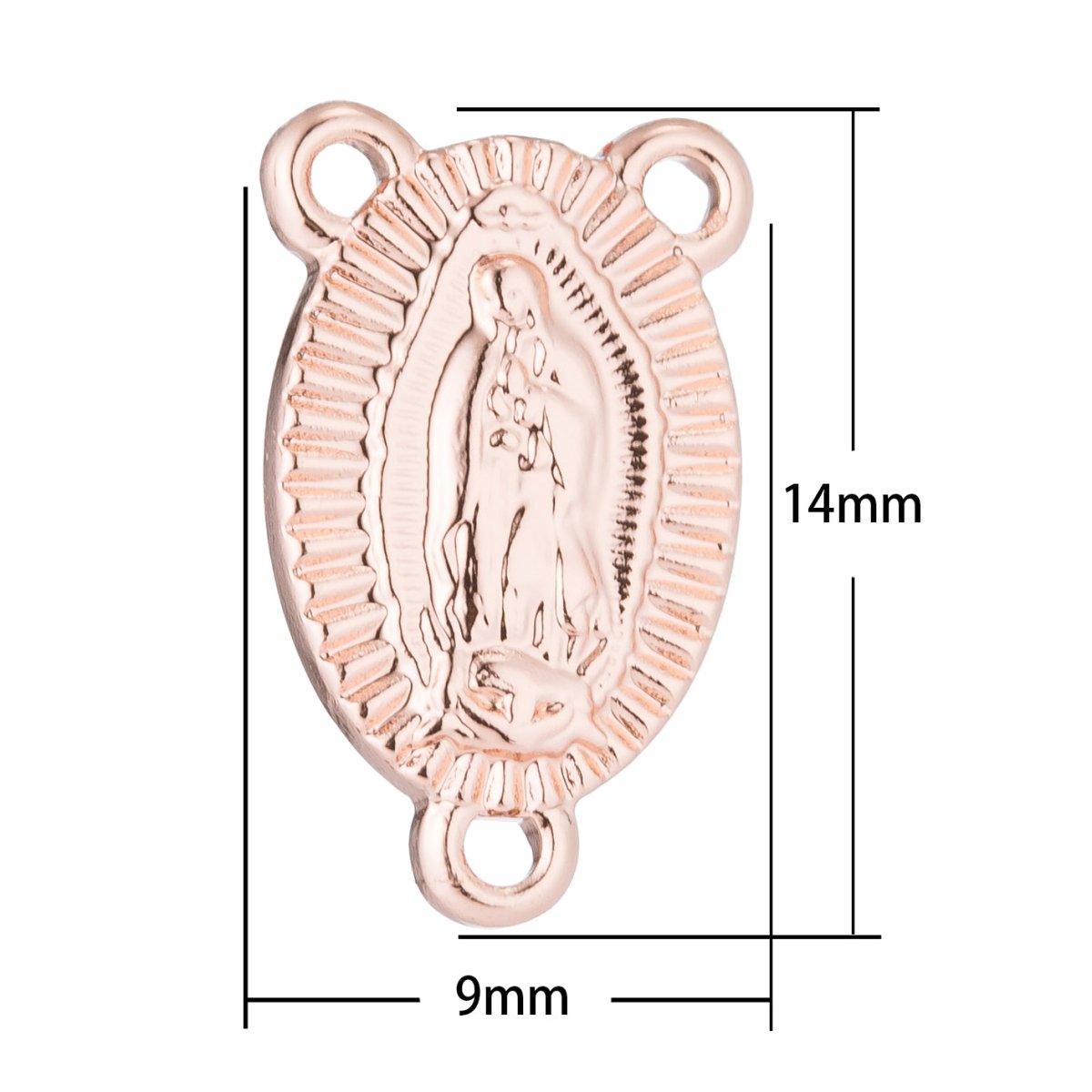 Dainty Gold Filled Rose Gold Holy Mary Connector - F-191 - DLUXCA