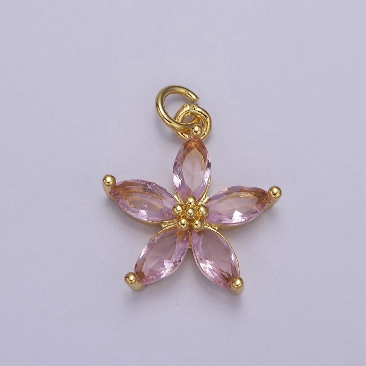 Dainty Gold Five Petal Flower Pendant, Flower Charm, Gold Flower Charm, Earring Bracelet Necklace Making Finding E-448 E-456 E-463 E-466 E-469 E-491 E-510 E-513 E-514 E-549 - DLUXCA