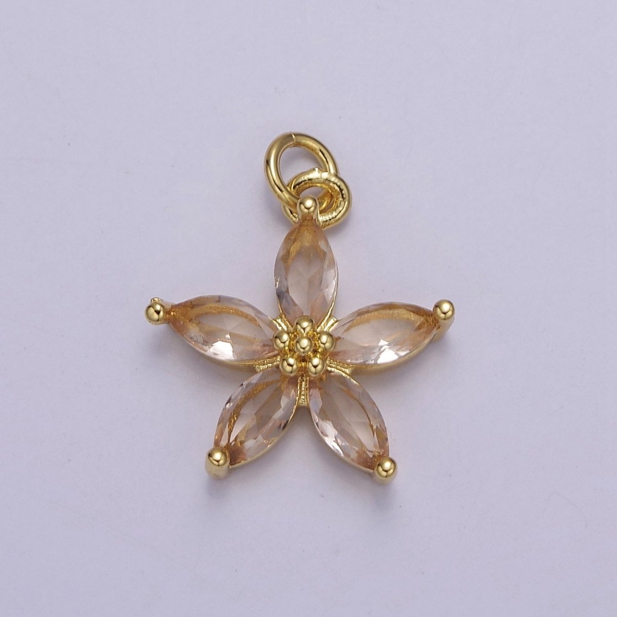 Dainty Gold Five Petal Flower Pendant, Flower Charm, Gold Flower Charm, Earring Bracelet Necklace Making Finding E-448 E-456 E-463 E-466 E-469 E-491 E-510 E-513 E-514 E-549 - DLUXCA