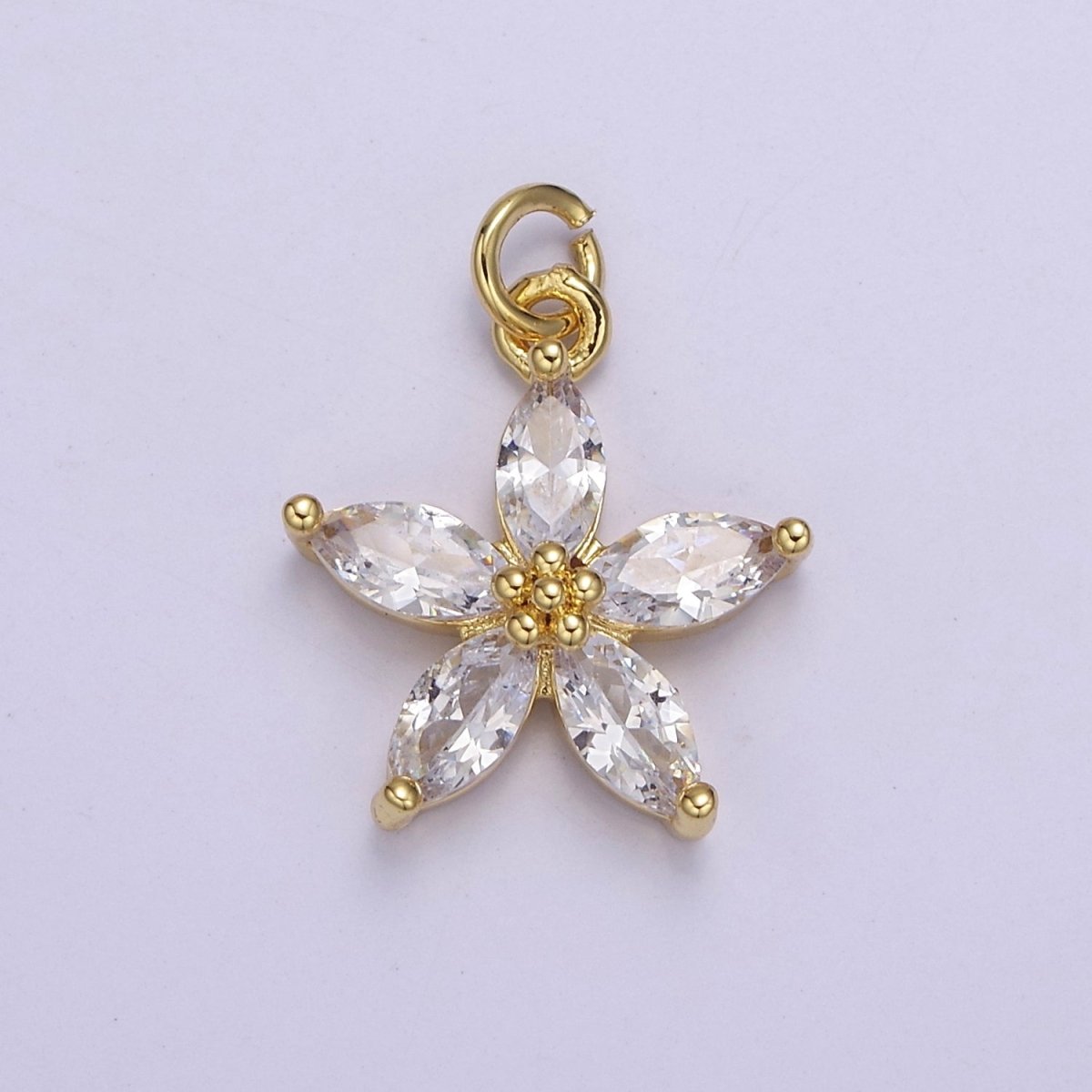 Dainty Gold Five Petal Flower Pendant, Flower Charm, Gold Flower Charm, Earring Bracelet Necklace Making Finding E-448 E-456 E-463 E-466 E-469 E-491 E-510 E-513 E-514 E-549 - DLUXCA