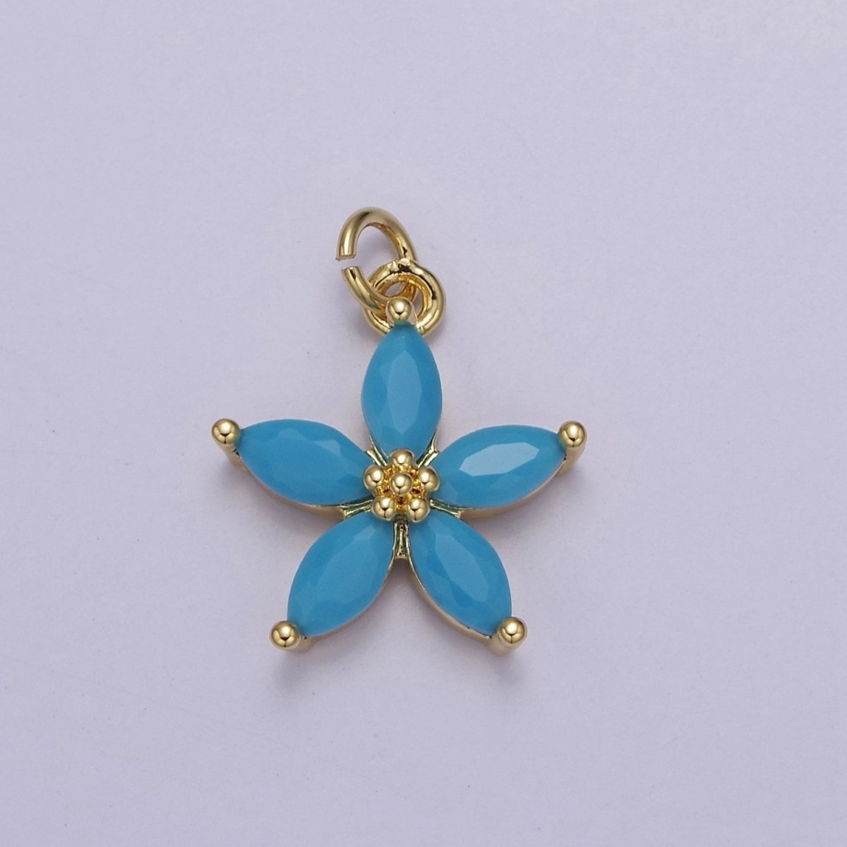 Dainty Gold Five Petal Flower Pendant, Flower Charm, Gold Flower Charm, Earring Bracelet Necklace Making Finding E-448 E-456 E-463 E-466 E-469 E-491 E-510 E-513 E-514 E-549 - DLUXCA