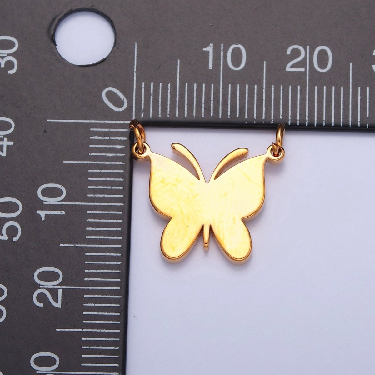 Dainty Gold Flat Butterfly Charm Connector Pendant for Necklace Bracelet 14K or 24K Gold Filled G-927 G-928 G-929 - DLUXCA