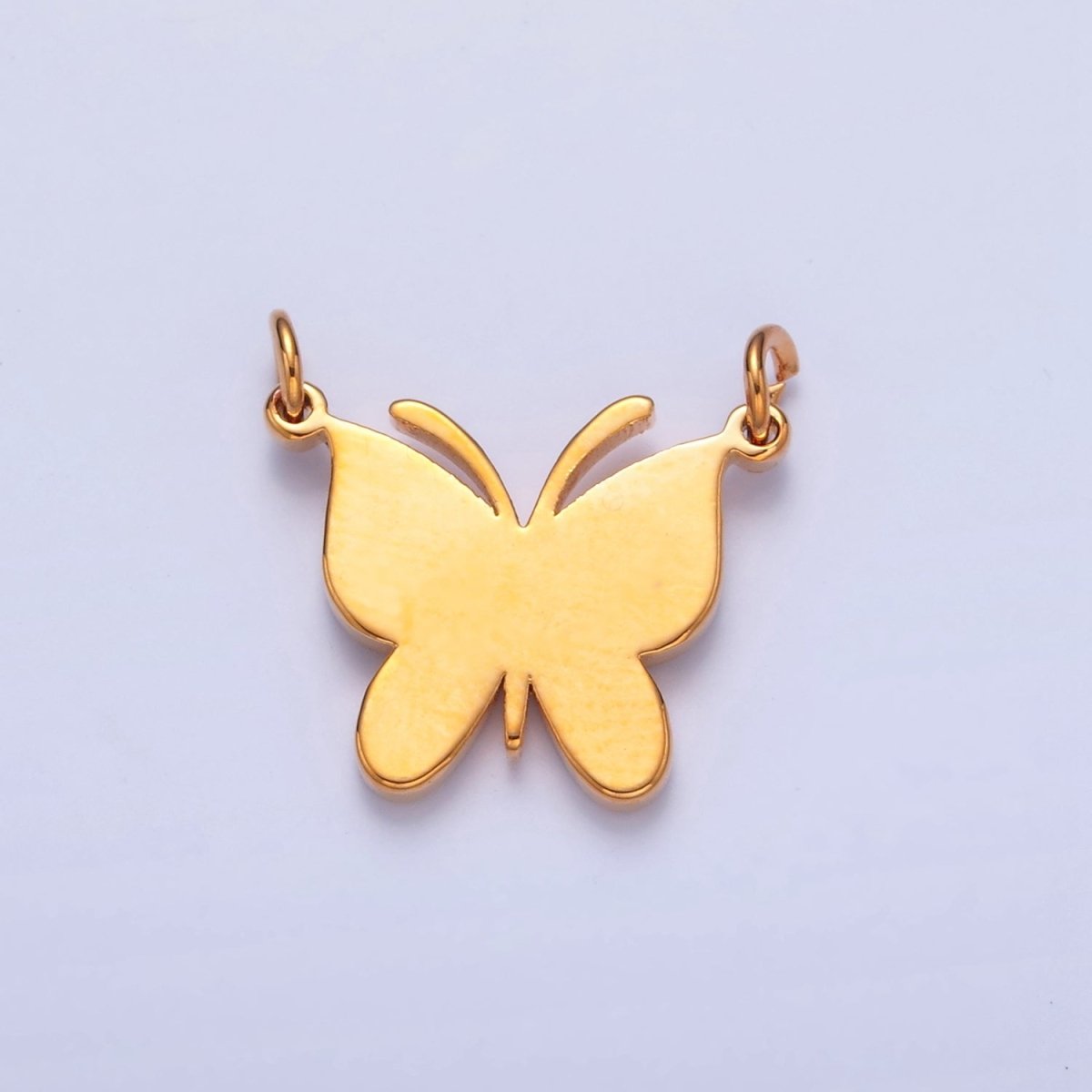 Dainty Gold Flat Butterfly Charm Connector Pendant for Necklace Bracelet 14K or 24K Gold Filled G-927 G-928 G-929 - DLUXCA