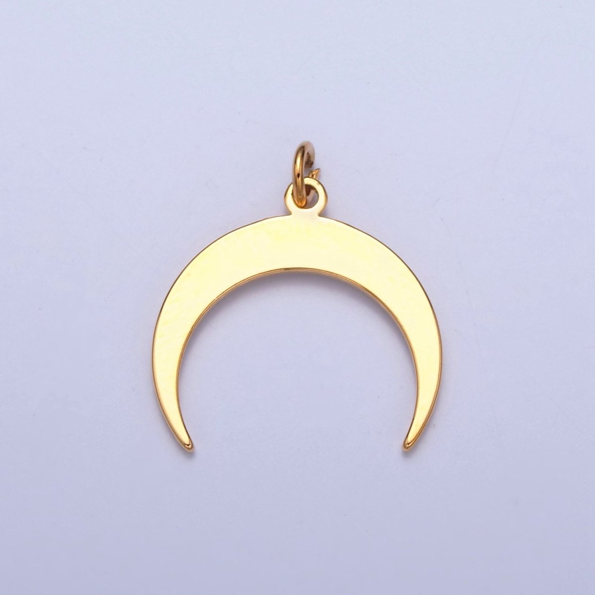 Dainty Gold Flat Crescent Moon Pendant Only Charm for Necklace Bracelet Earring 14K or 24K Gold Filled W-149~W-151 - DLUXCA