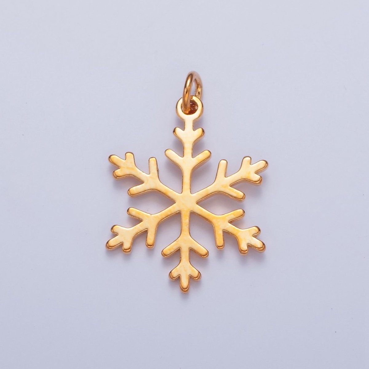 Dainty Gold Flat Snow Pendant Snowflake Charm for Necklace Bracelet Earring 14K or 24K Gold Filled W-155 W-156 W-285 - DLUXCA
