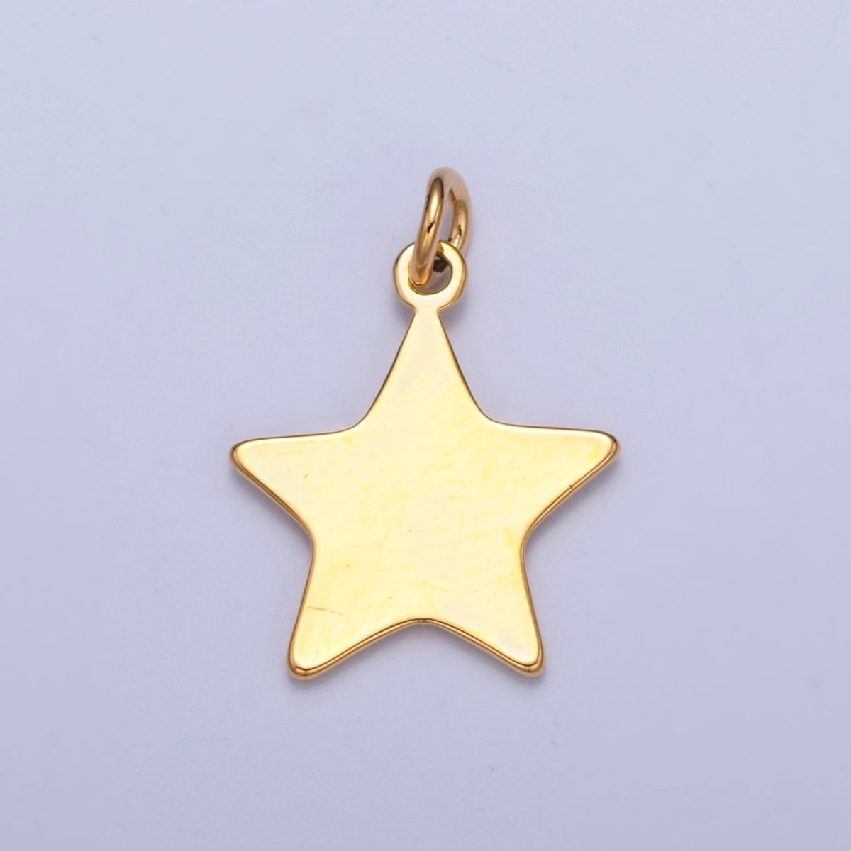 Dainty Gold Flat Star Pendant Only Charm for Necklace Bracelet Earring 14K or 24K Gold Filled W-152~W-154 - DLUXCA