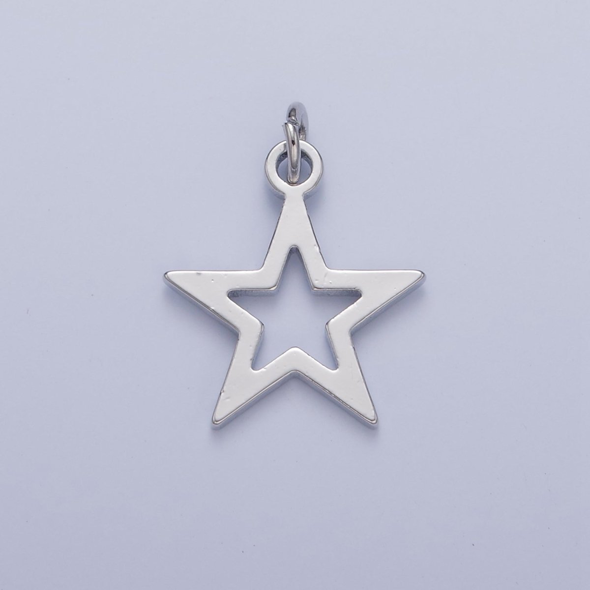 Dainty Gold Flat Star Pendant Open Star Charm for Necklace Bracelet Earring 14K or 24K Gold Filled W-466 W-467 - DLUXCA