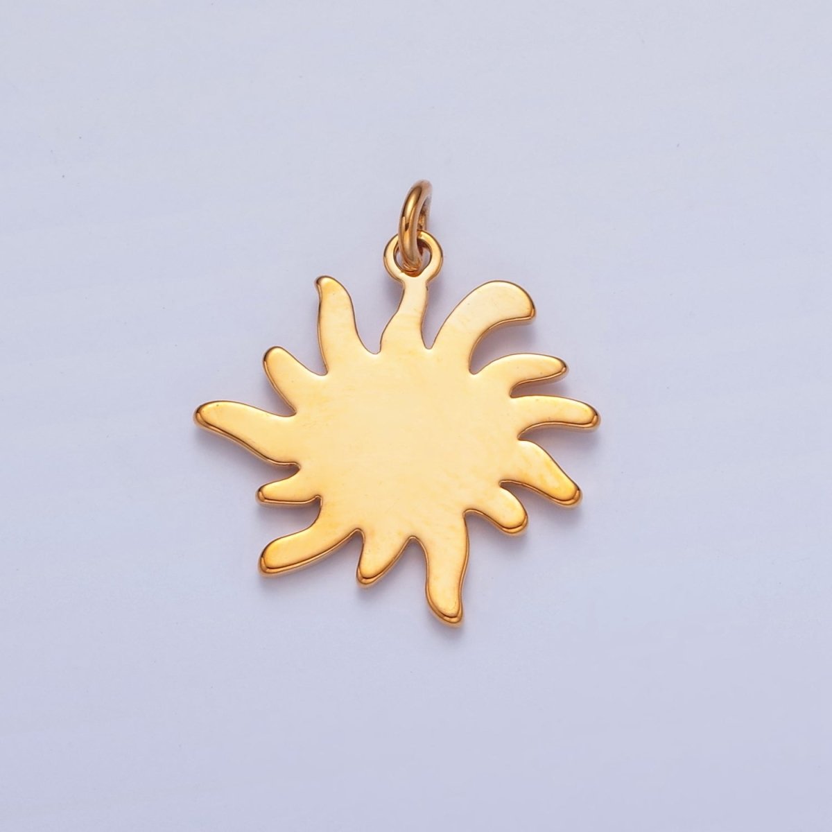 Dainty Gold Flat SUN Pendant Only Charm for Necklace Bracelet Earring 14K or 24K Gold Filled W-256~W-258 - DLUXCA