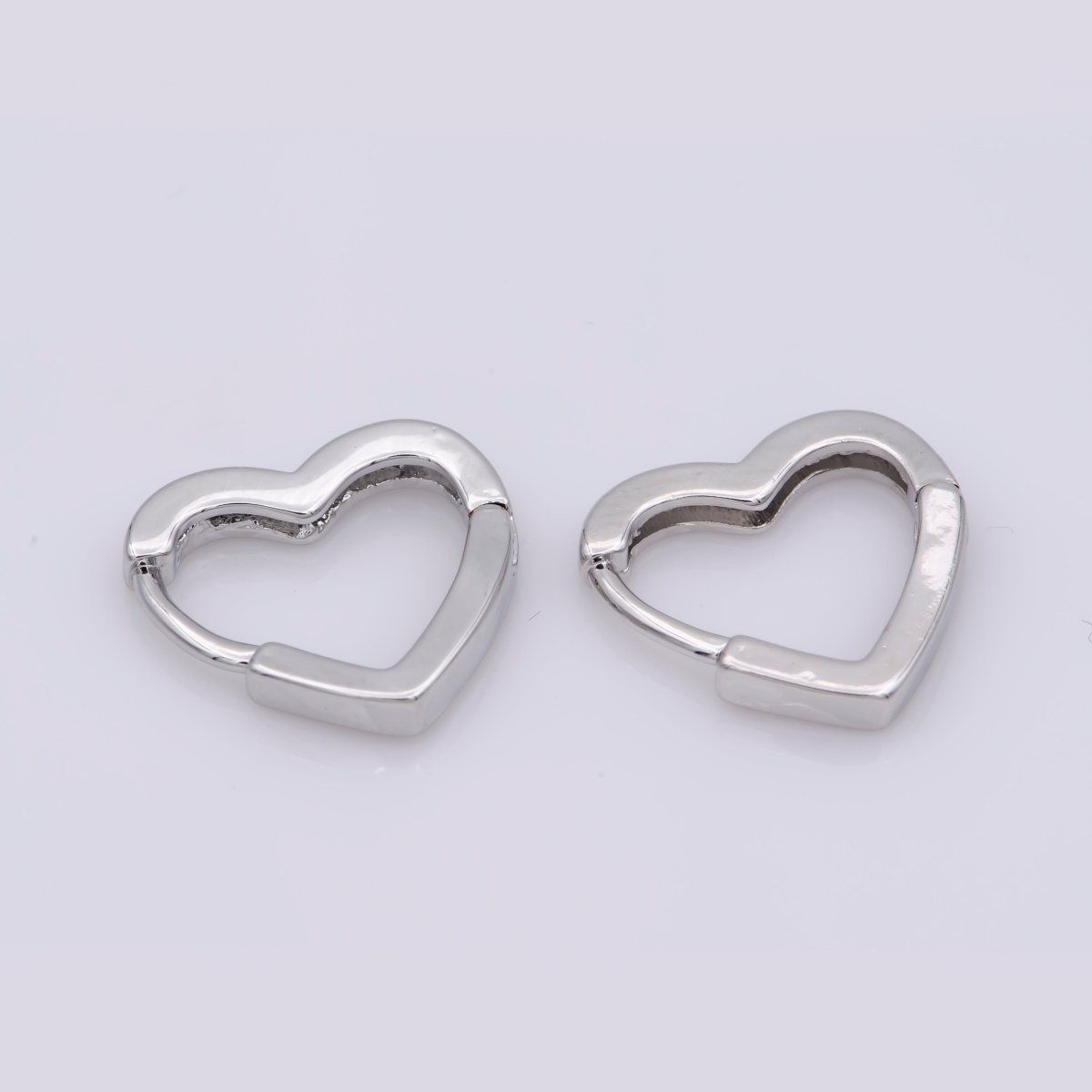 Dainty Gold Heart Hoop Earrings, Small Gold One Touch Hoops, Heart Earring Gift For Her 24k Gold Filled Earring K-582 K-760 Q-084 - DLUXCA