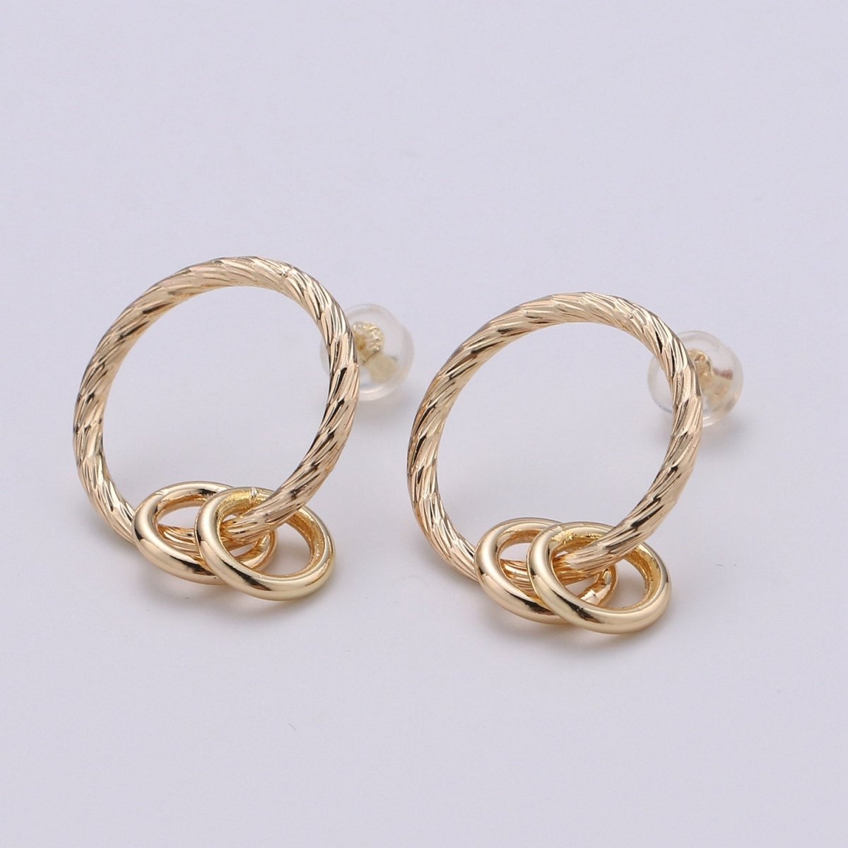 Dainty Gold Hoop Earrings, Gold Disk Earrings, Tiny Hoops with Coin Charm, Geometric Earrings, Gold Huggie Earrings, Minimalist Hoops, Gift Q-244 - DLUXCA