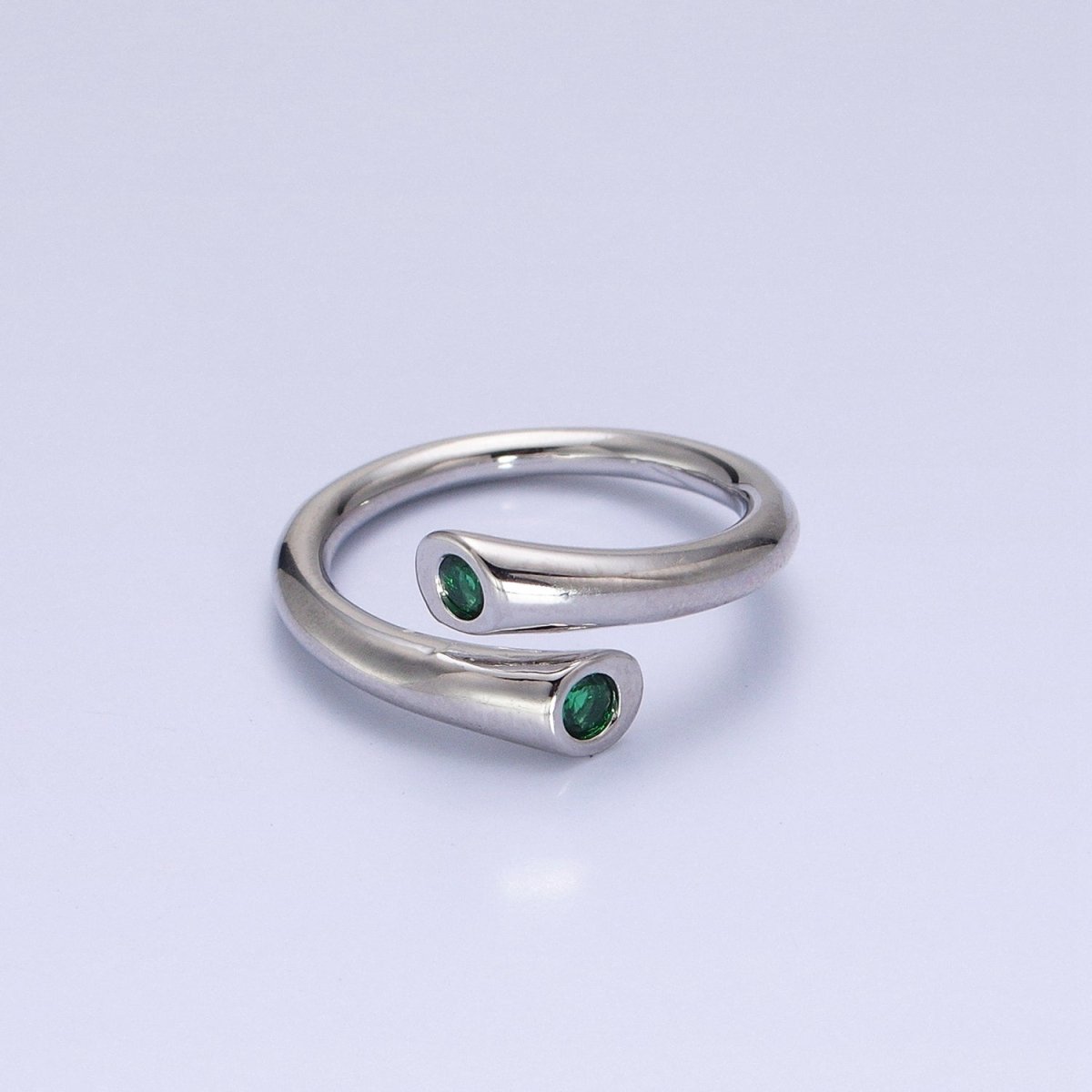 Dainty Gold Hug Ring with CZ Stone O-1789~O-1794 - DLUXCA