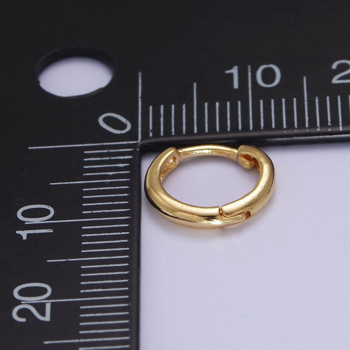 Dainty Gold Huggie Earring 12mm Simple Minimalist Hoop V-092 - DLUXCA