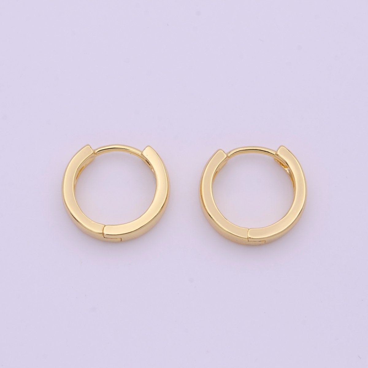 Dainty Gold Huggie Earring Simple Minimalist 14mm Hoop Earring Y-169 - DLUXCA