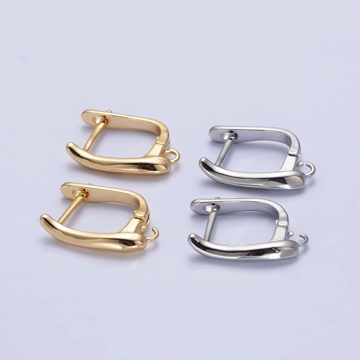 Dainty Gold Leverback Earring Silver Open Link Huggie Earring for Jewelry Making Supply Z-156 Z-157 - DLUXCA
