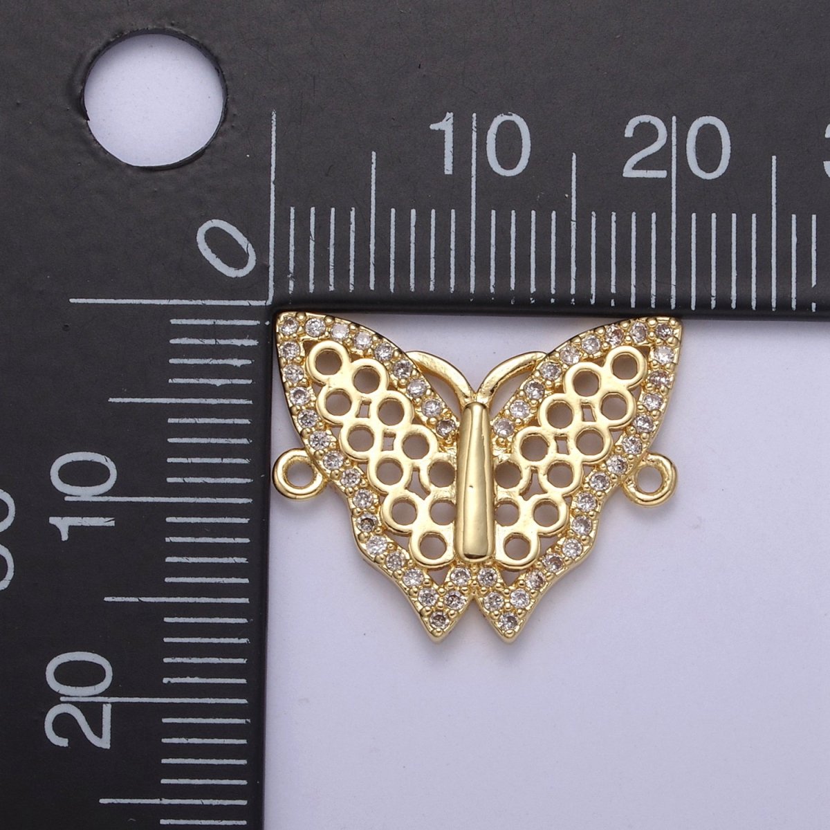 Dainty Gold Mariposa Butterfly Charm Connector for Bracelet Necklace Supply F-682 - DLUXCA
