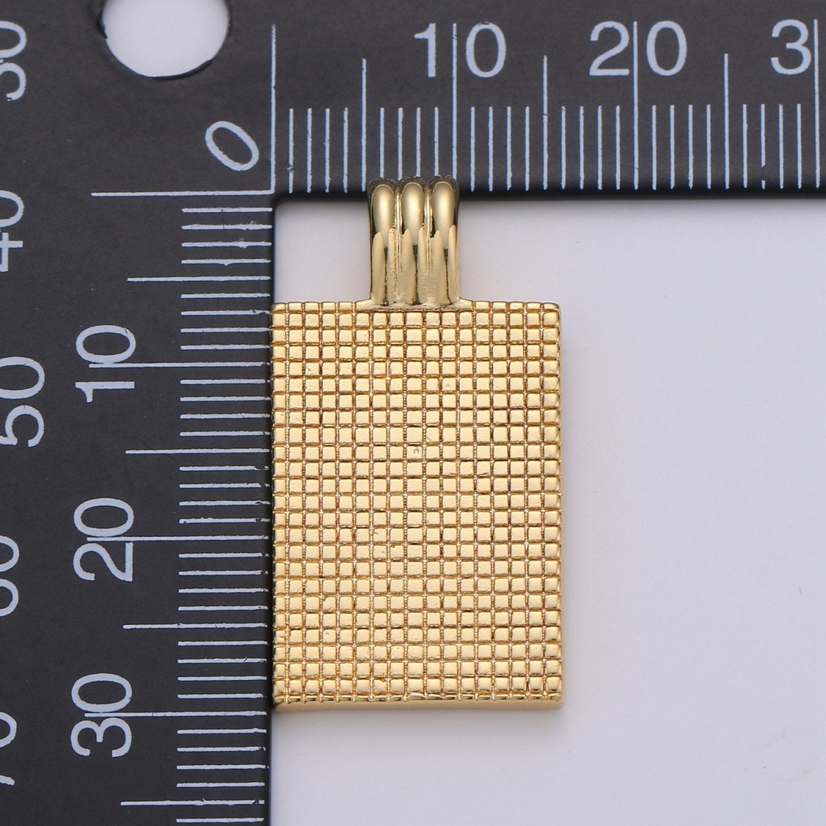 Dainty Gold Medallion Charm 24k Gold Filled Rectangle Pendant Gold Sunburst Charm Necklace Component Supply Geometric Jewelry D-075 I-671 - DLUXCA