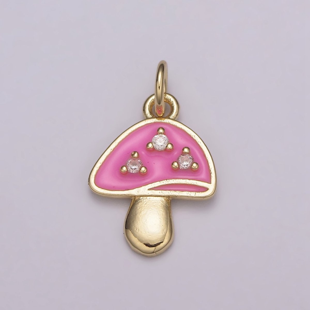 Dainty Gold Mushroom Charms, Enamel Magic Mushroom Pendant for Necklace Bracelet Earring Fantasy Jewelry for add on charm E-619-E-623 - DLUXCA