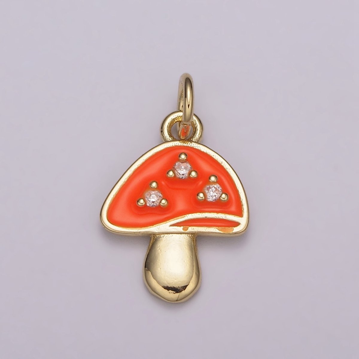 Dainty Gold Mushroom Charms, Enamel Magic Mushroom Pendant for Necklace Bracelet Earring Fantasy Jewelry for add on charm E-619-E-623 - DLUXCA